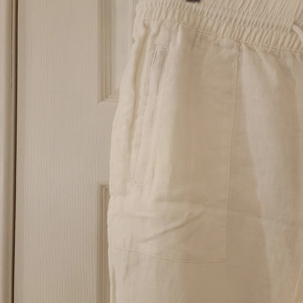Athleta White Linen Retreat Jogger Pants - Picture 5 of 11